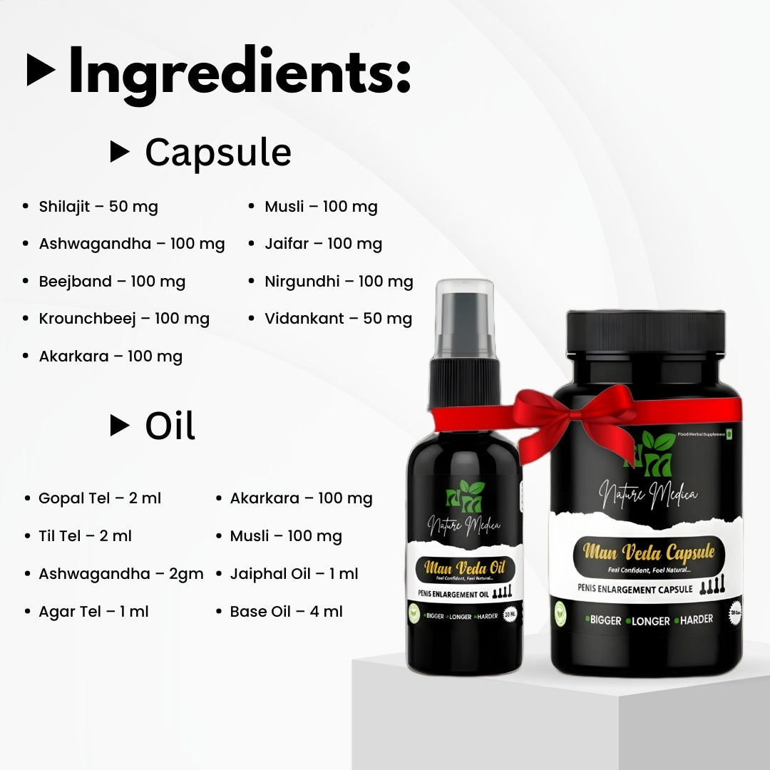 Man Veda Combo (Oil + Capsules)